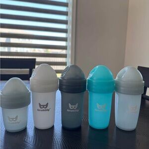 Baby Bottles Set - White, Gray, Blue